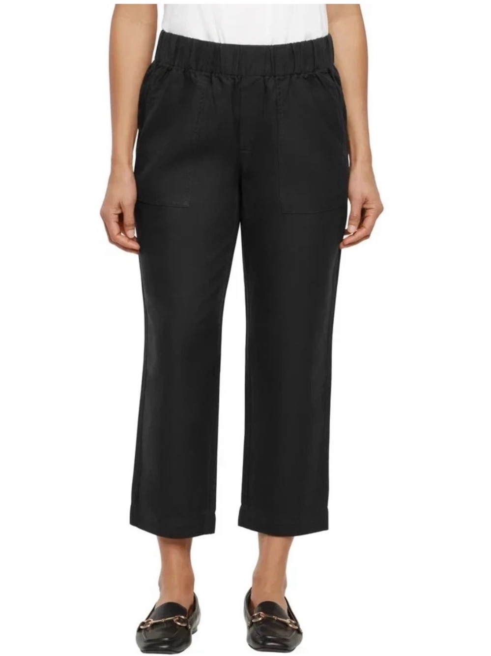Banana Republic Black Tapered Crop Pants Size  S